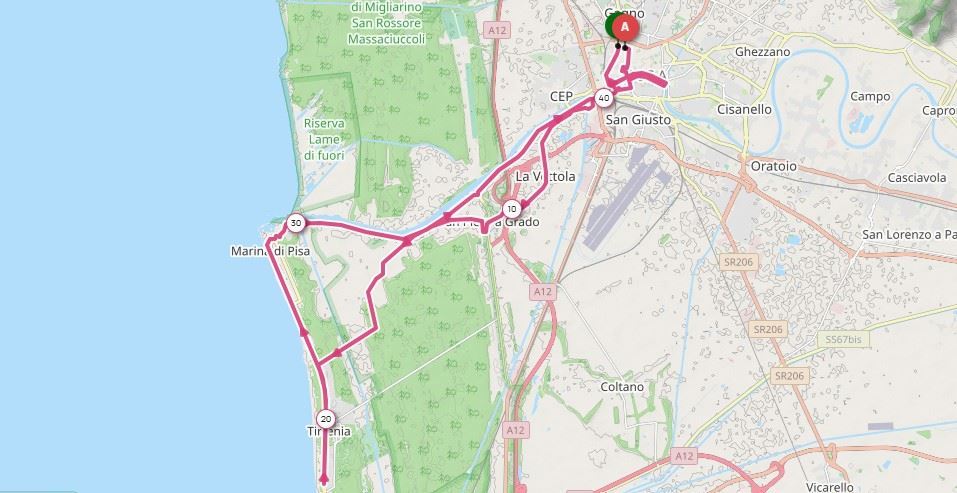 Maratona di Pisa ITINERAIRE