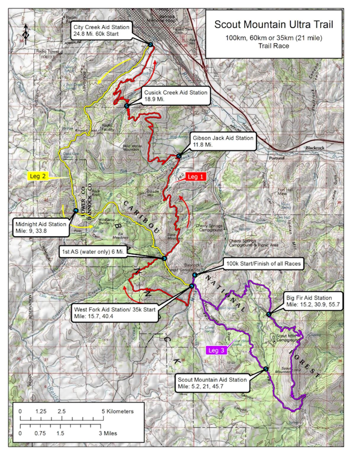 Scout Mountain Ultras MAPA DEL RECORRIDO DE