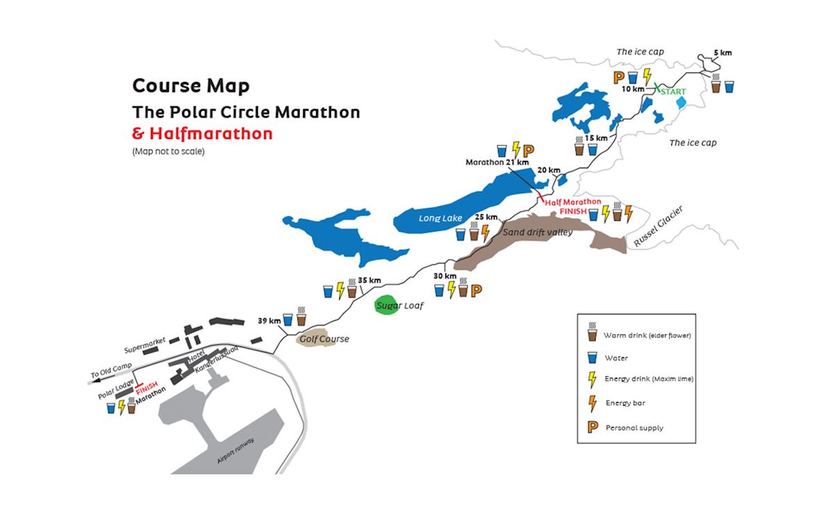 Polar Circle Marathon® and Half Marathon MAPA DEL RECORRIDO DE