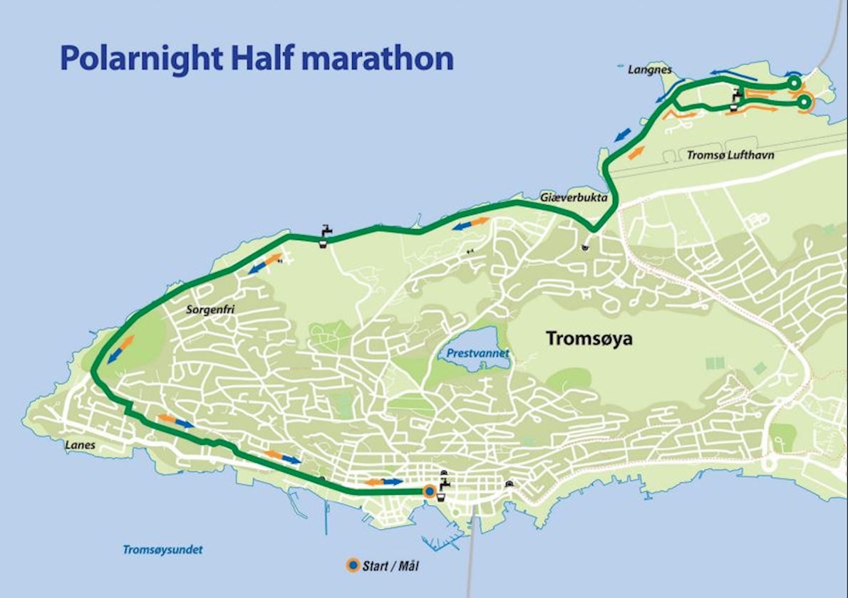 Polar Night Half Marathon Mappa del percorso