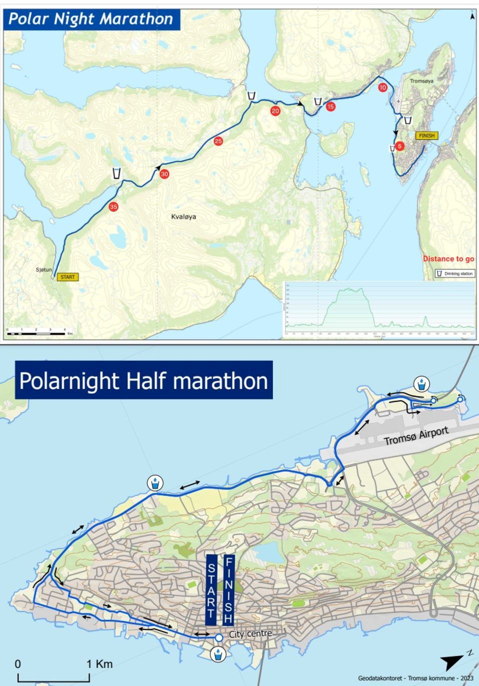 PolarNight Marathon Mappa del percorso