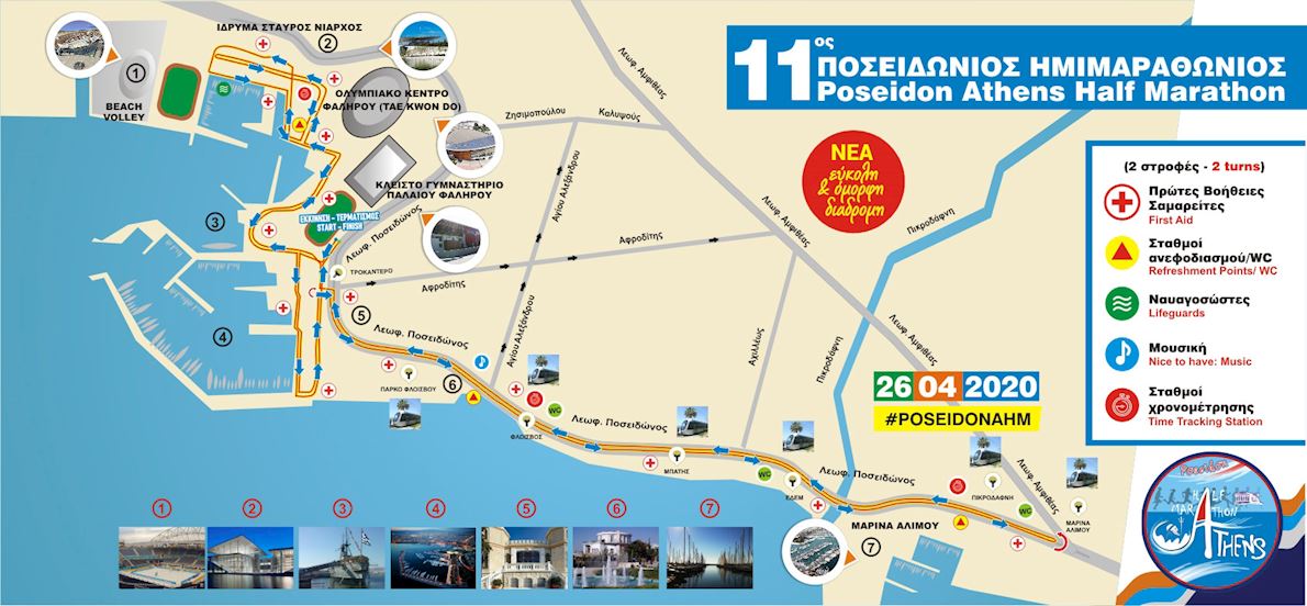 Poseidon Athens Half Marathon Route Map