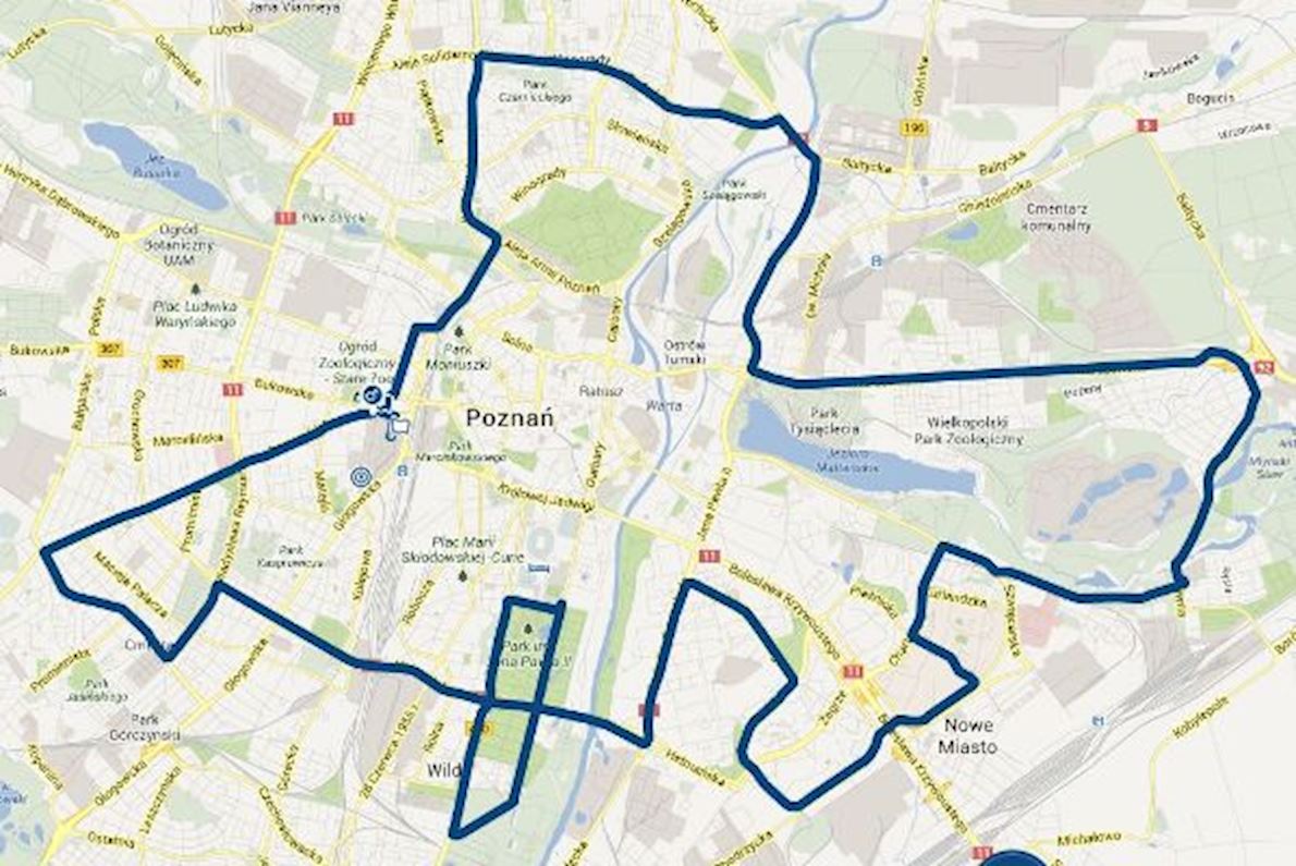 Poznan Marathon Mappa del percorso