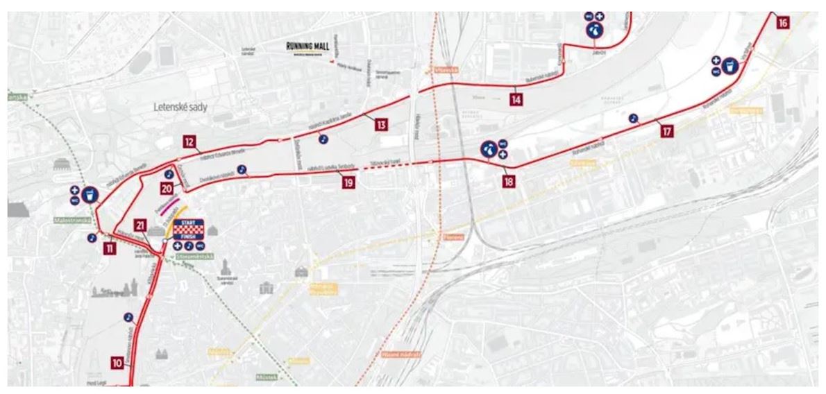 Prague Half Marathon 路线图