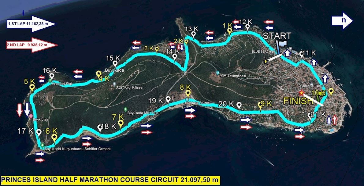 Decathlon International Prince's Island Half Marathon Routenkarte