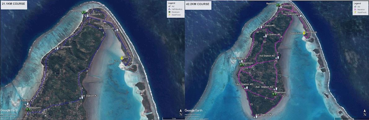 Pursuit in Paradise Aitutaki Marathon MAPA DEL RECORRIDO DE