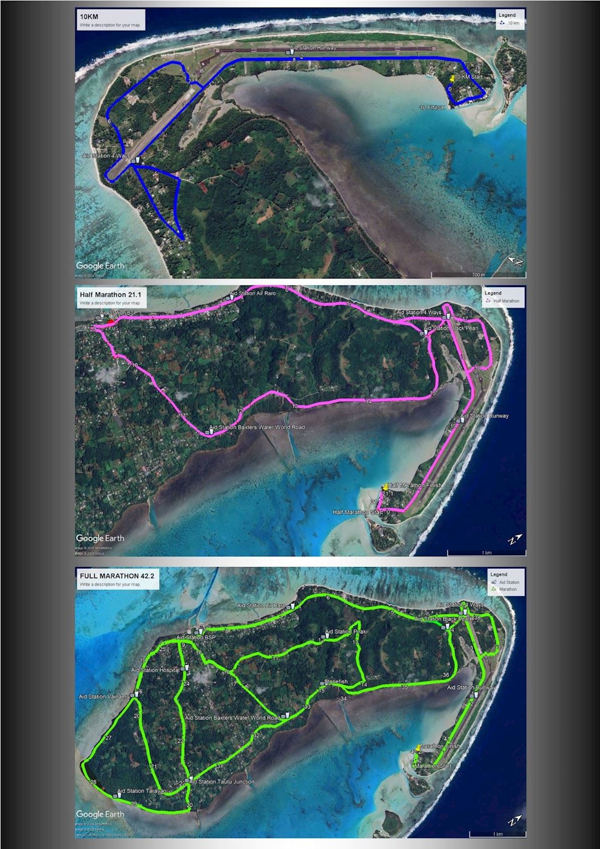 Pursuit in Paradise Aitutaki Marathon Routenkarte