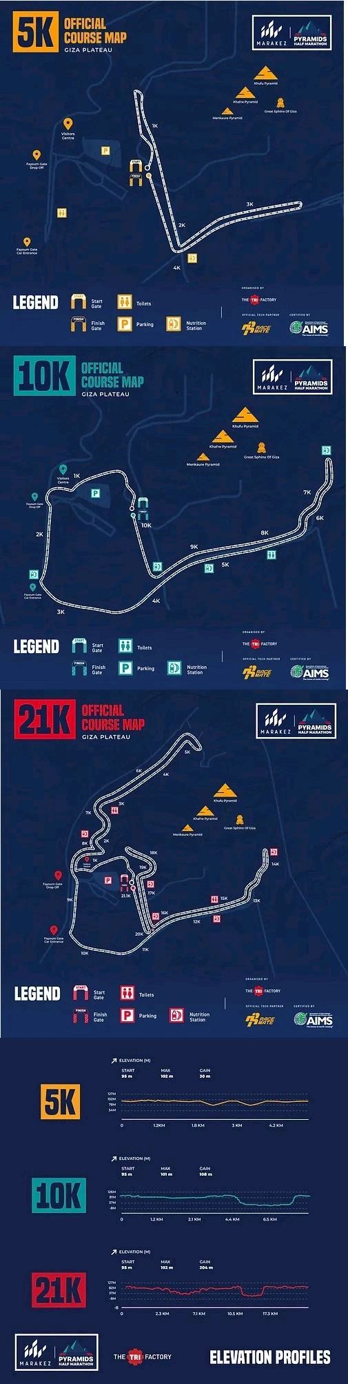 The Marakez Pyramids Half Marathon  Mappa del percorso