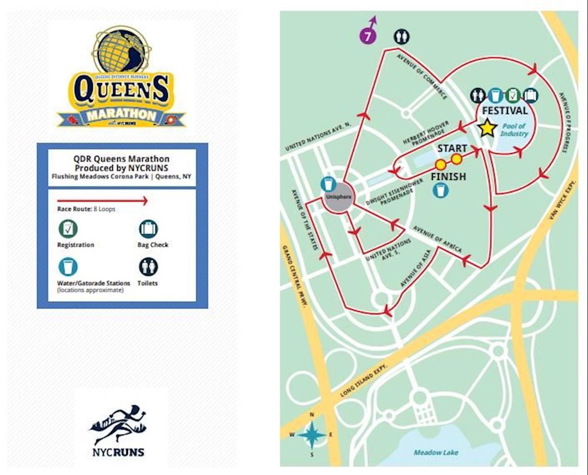 Queens Marathon MAPA DEL RECORRIDO DE