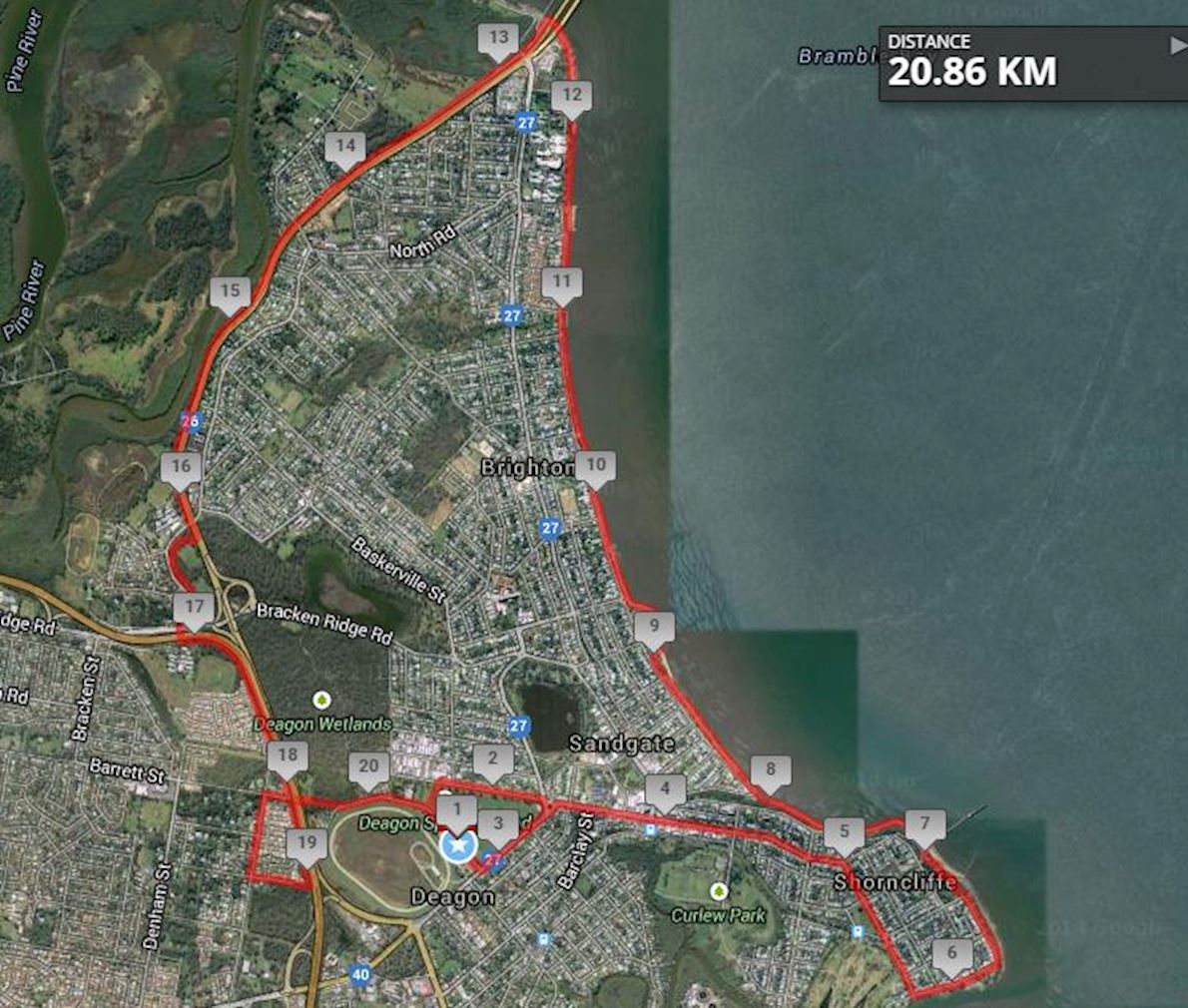 Queensland Half Marathon Routenkarte