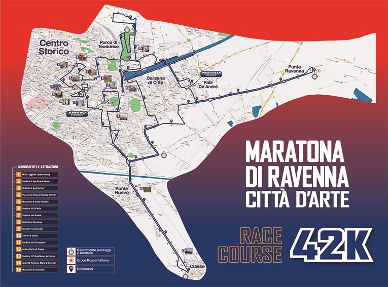 Ravenna Marathon City of Art  Routenkarte