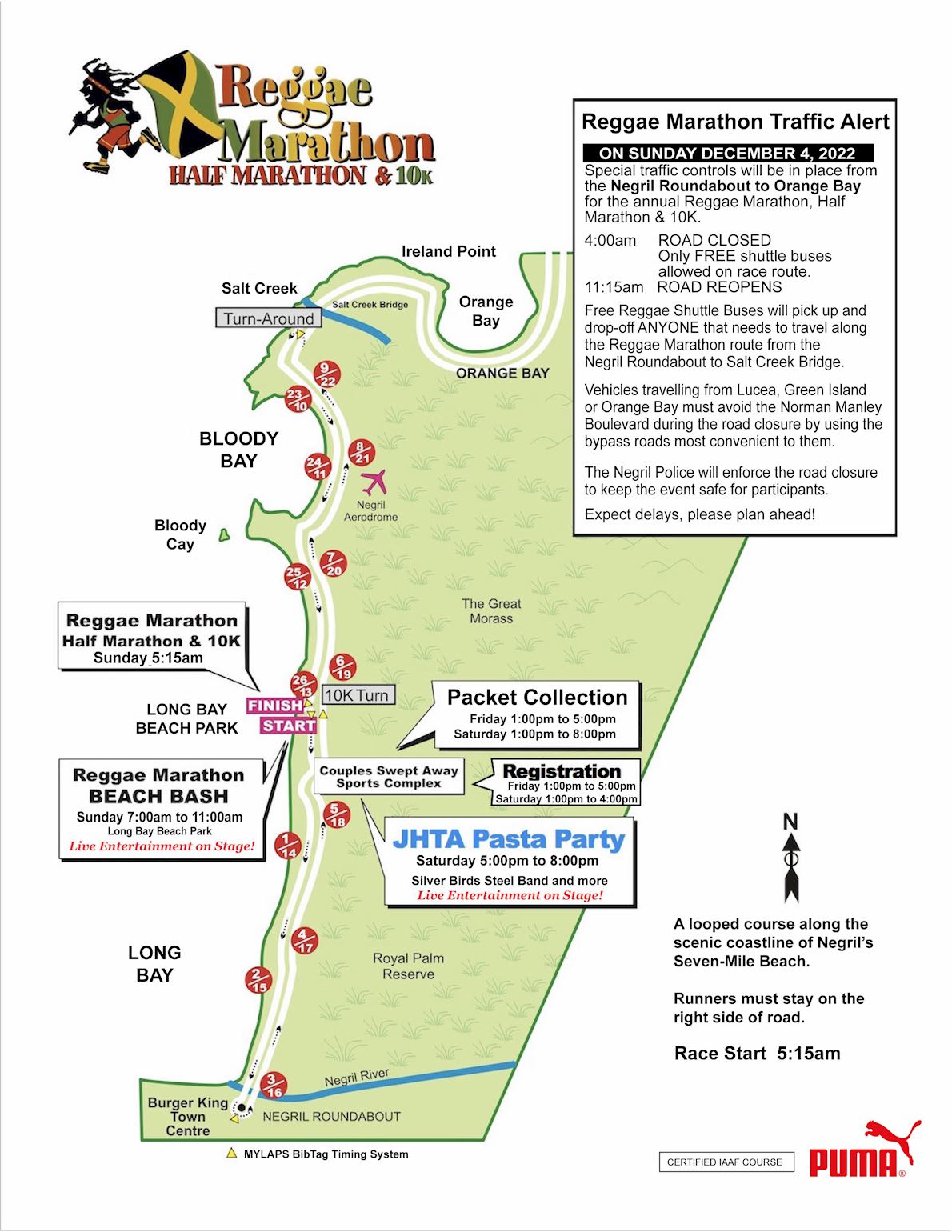 Reggae Marathon 路线图