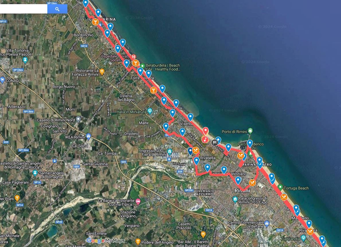 Rimini Marathon Route Map