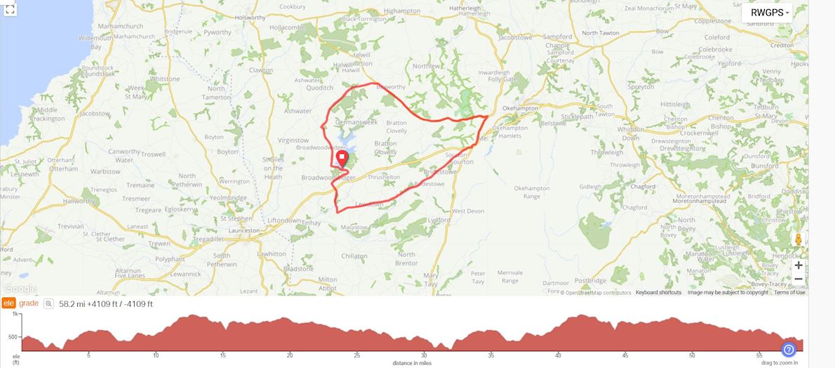 Roadford Lake Triathlon Mappa del percorso