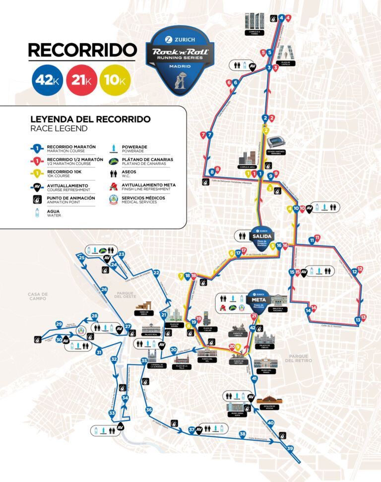 Zurich Rock'n'Roll Running Series Madrid Mappa del percorso