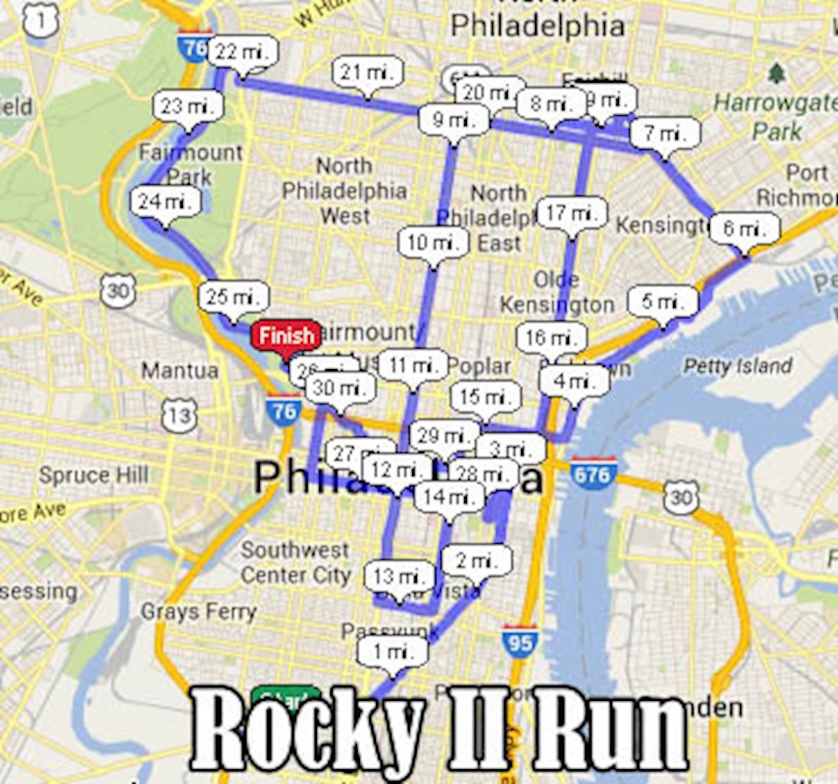 Rocky 50k Fat Ass Run 路线图