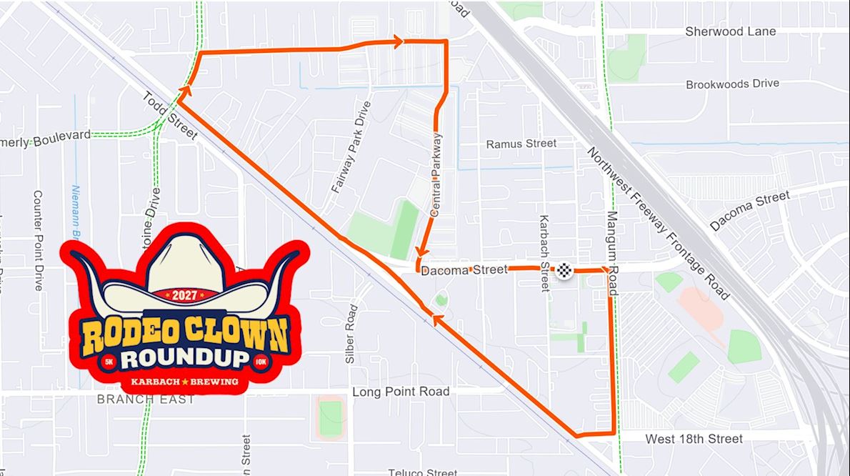 Rodeo Clown RoundUp Route Map