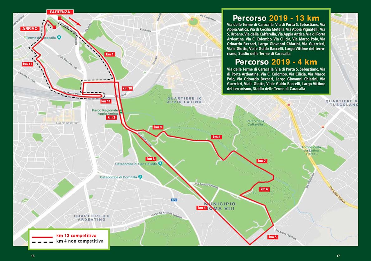 Roma Appia Run Route Map