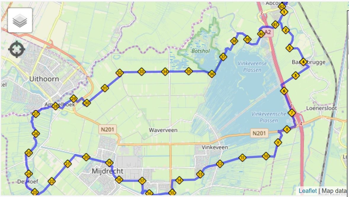 Hafkamp Groenewegen De Ronde Venen Marathon Mappa del percorso