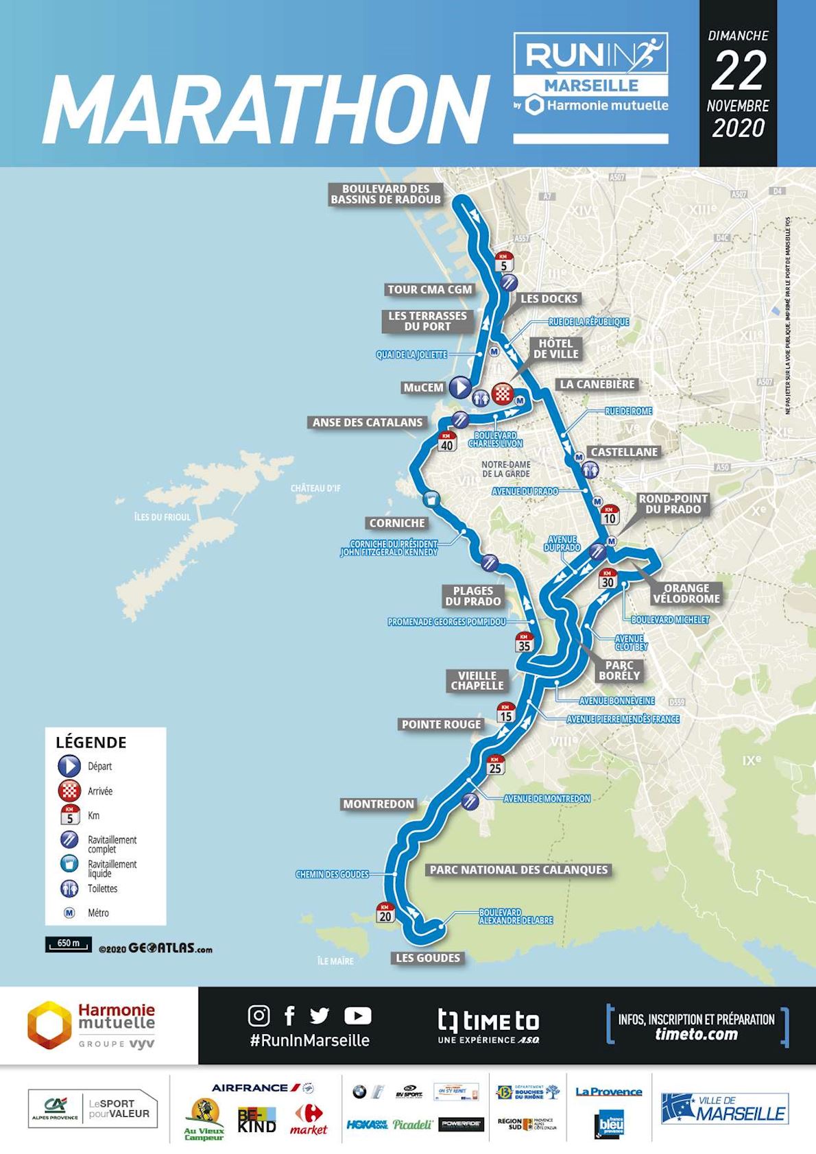 Run in Marseille Route Map