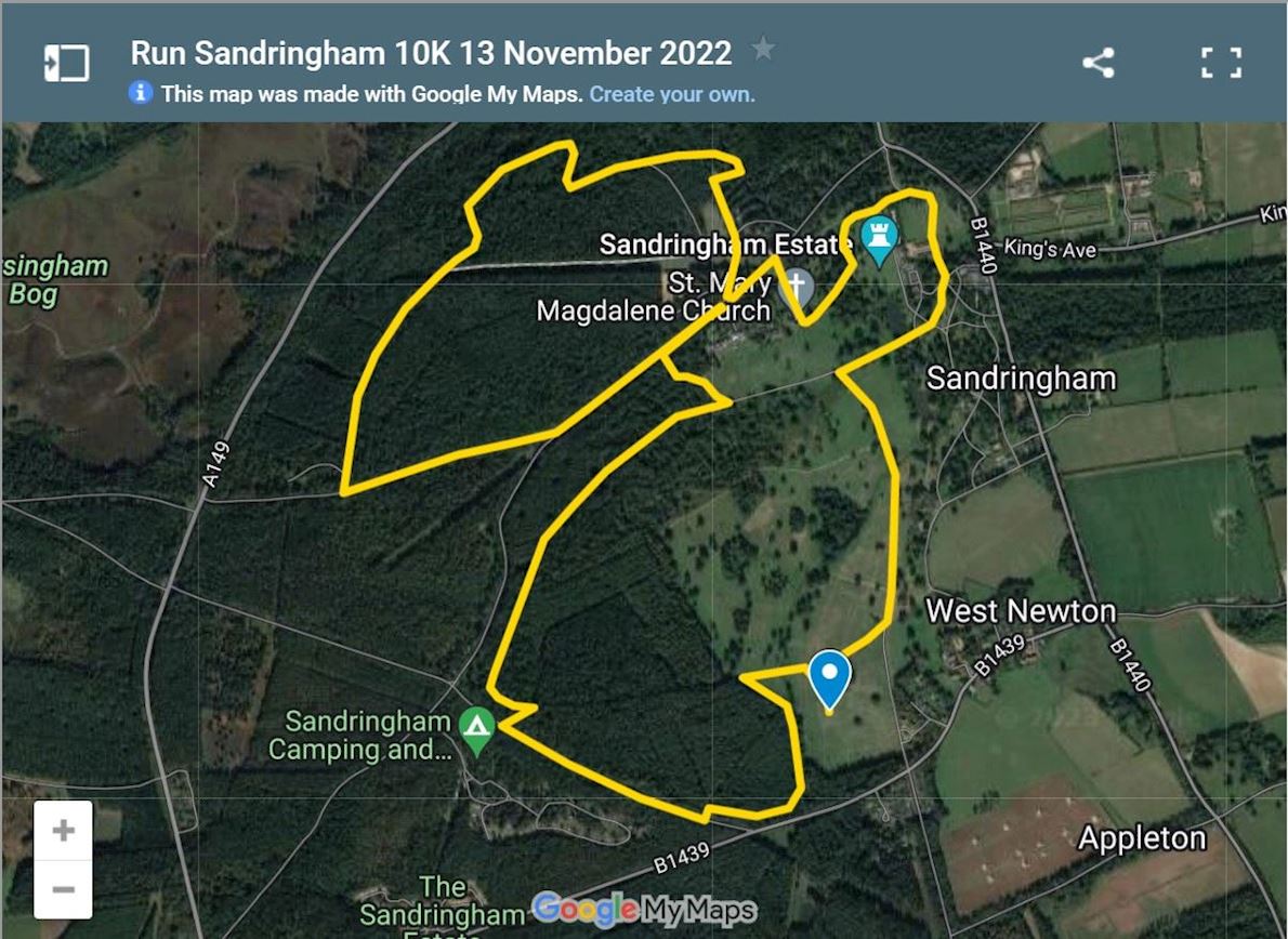 Run Sandringham 10K & 5K Routenkarte