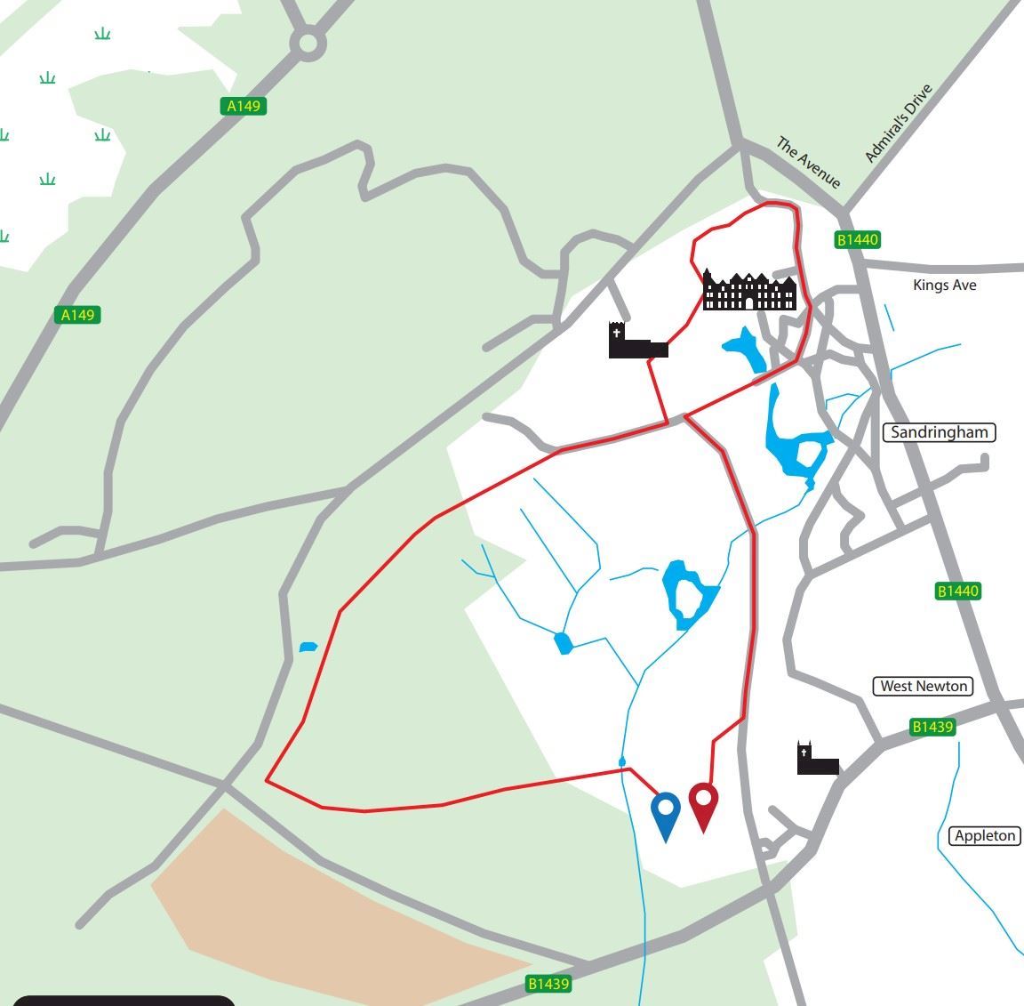 Run Sandringham 10K & 5K Route Map