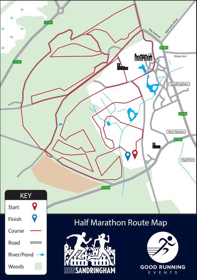 Run Sandringham Half Marathon and Community Mile Route Map