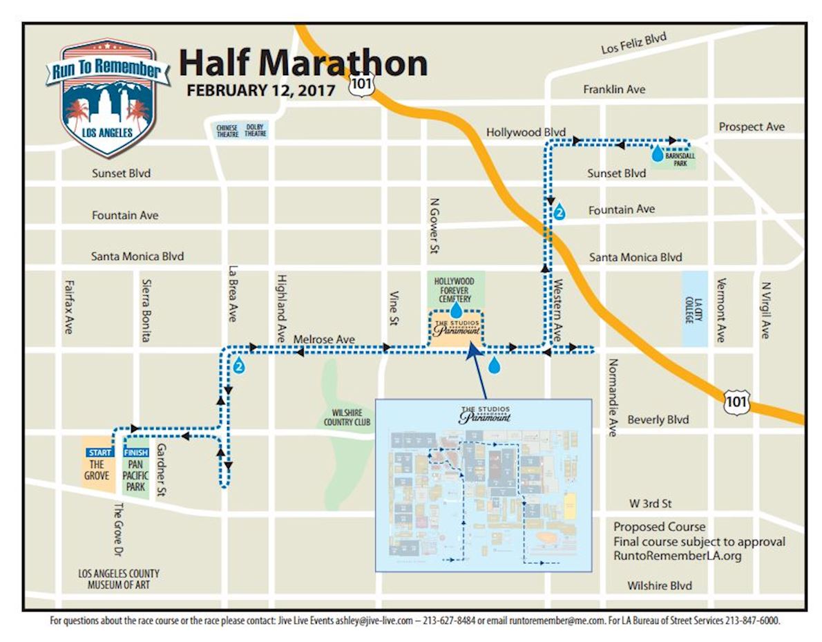 Run To Remember Los Angeles Route Map