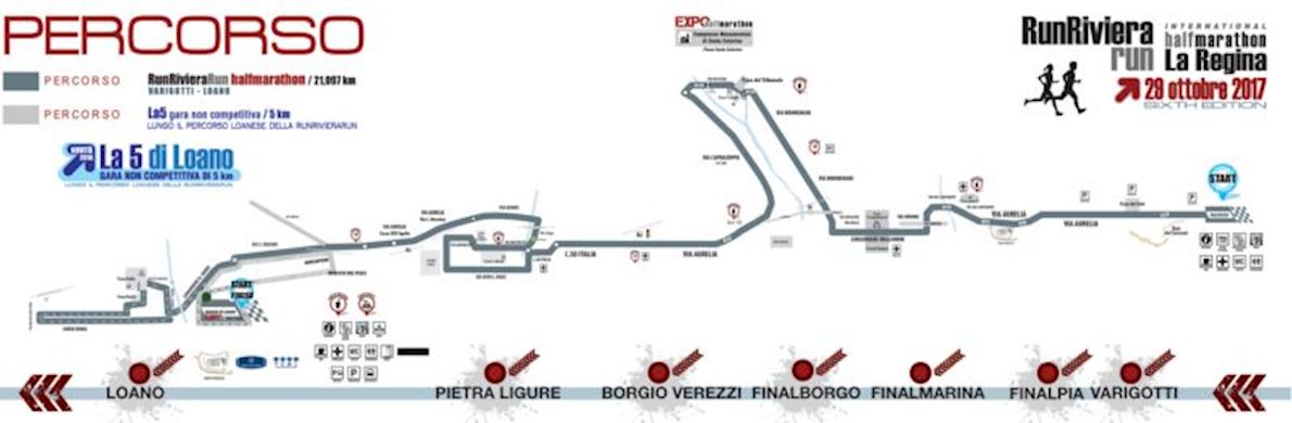 RunRivieraRun Half Marathon MAPA DEL RECORRIDO DE