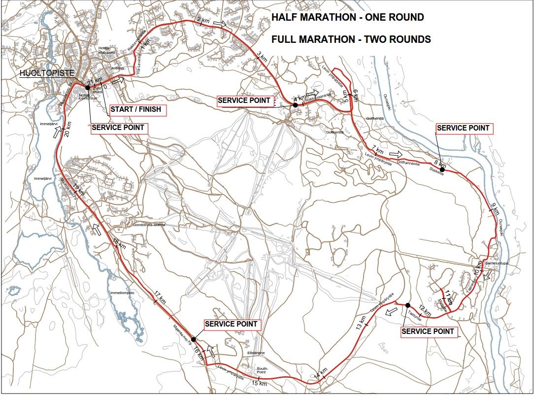 Ruska Marathon Routenkarte