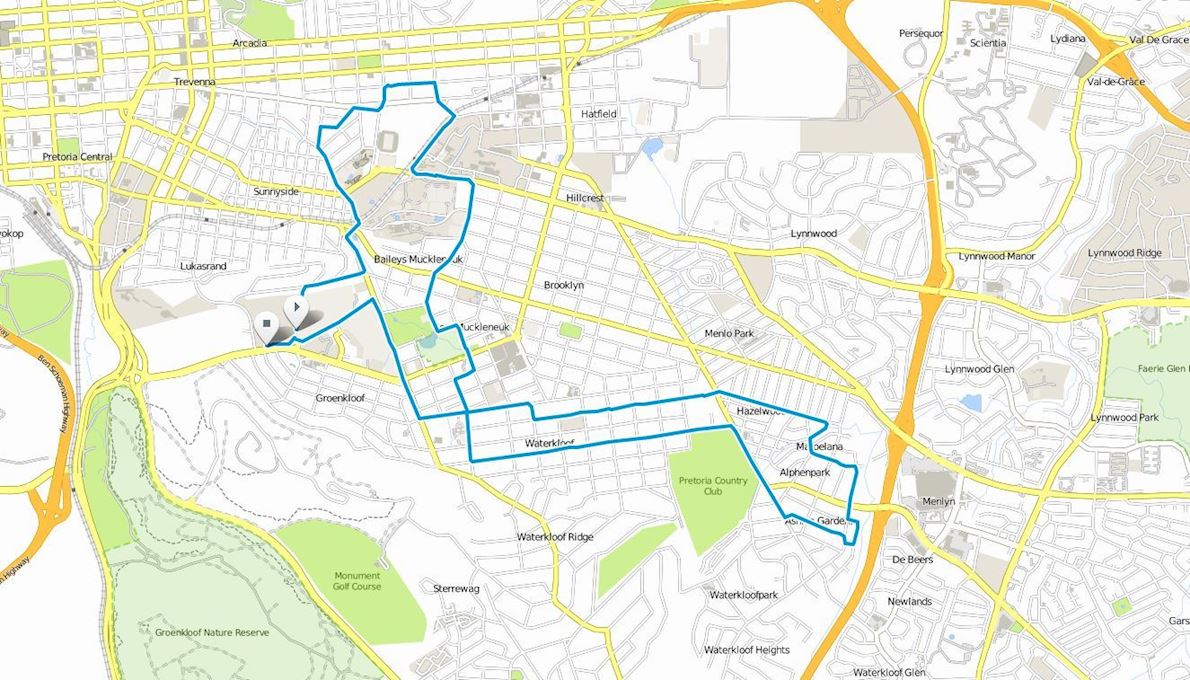 Jacaranda City Challenge Route Map