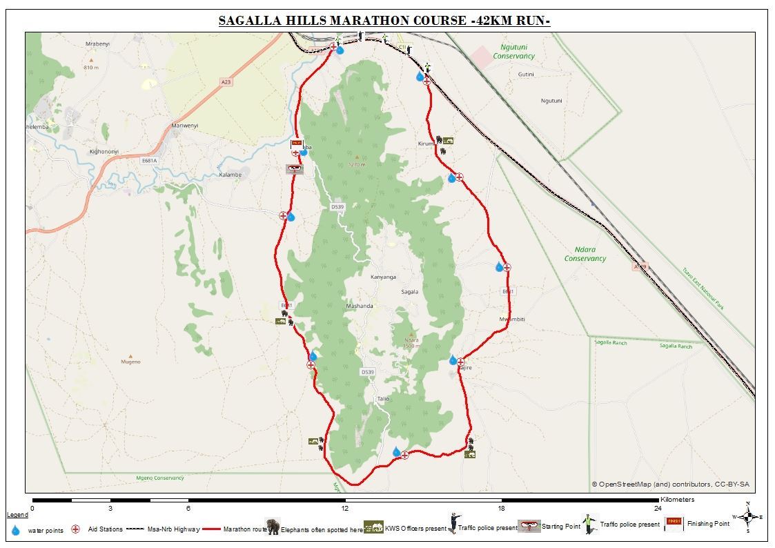 Sagalla Hills Marathon Route Map