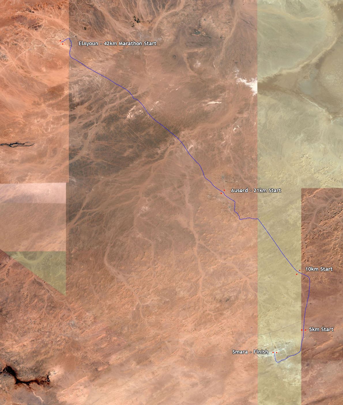 Sahara Marathon 路线图