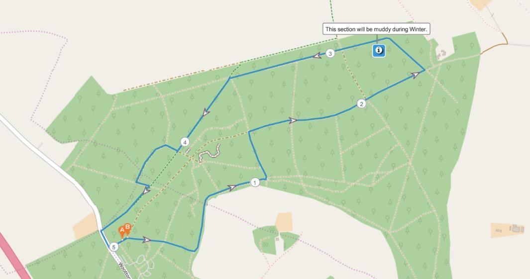 Salcey Forest Christmas 10k, 5k & Junior Fun Run Mappa del percorso