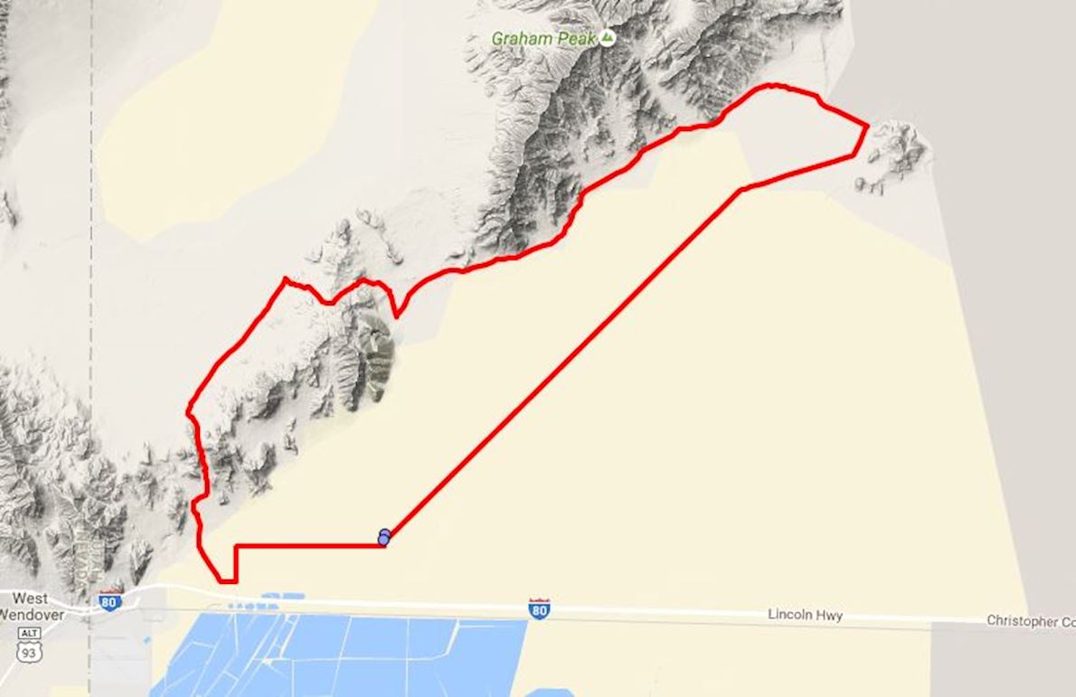 Salt Flats 50 Mile Endurance Run Routenkarte
