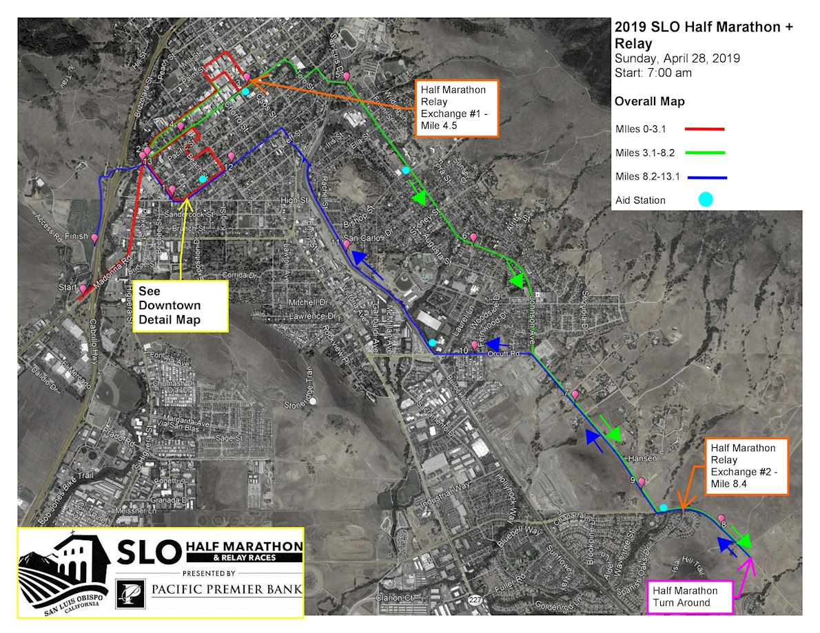 San Luis Obispo Half Marathon Routenkarte