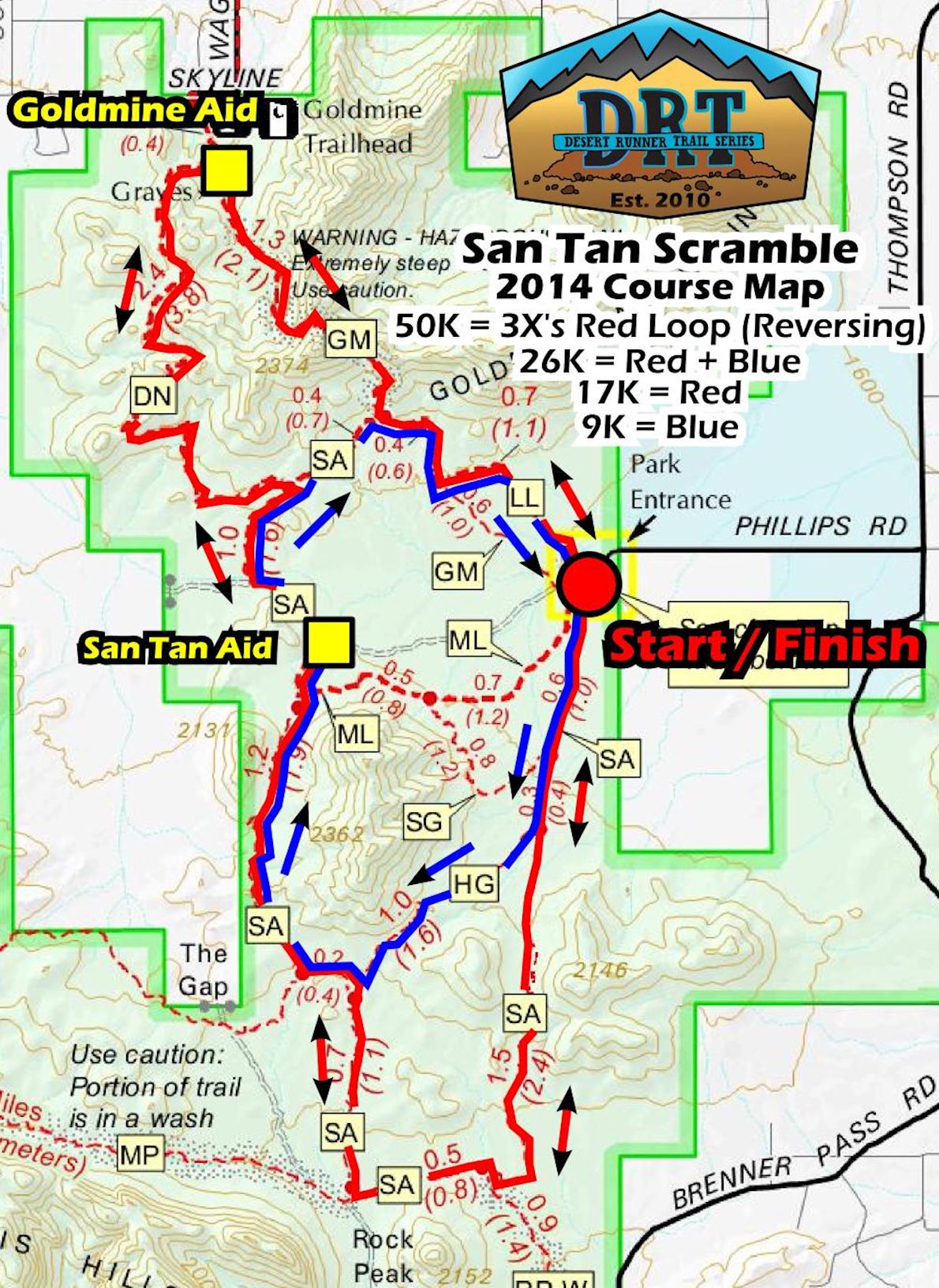 San Tan Scramble Trail Runs Mappa del percorso