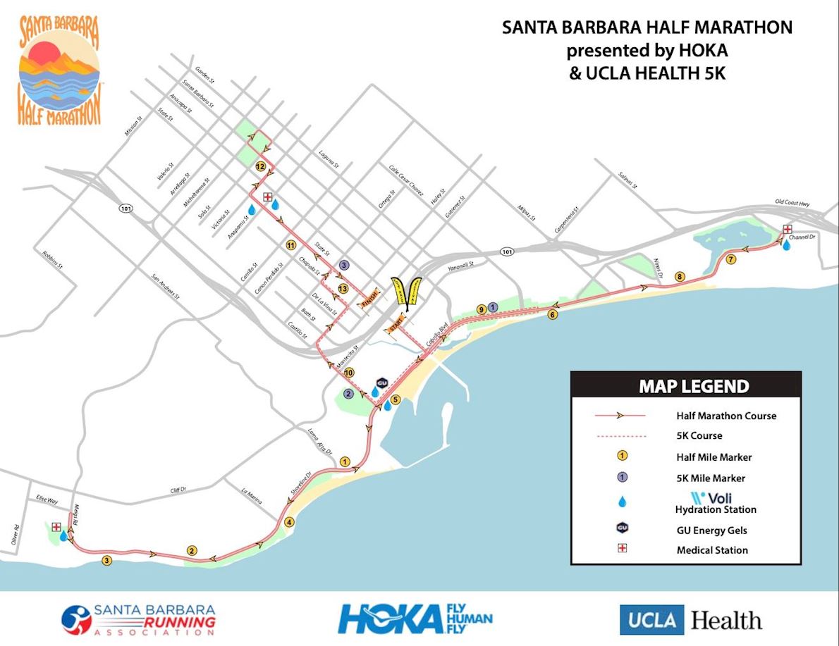 Santa Barbara Half Marathon MAPA DEL RECORRIDO DE