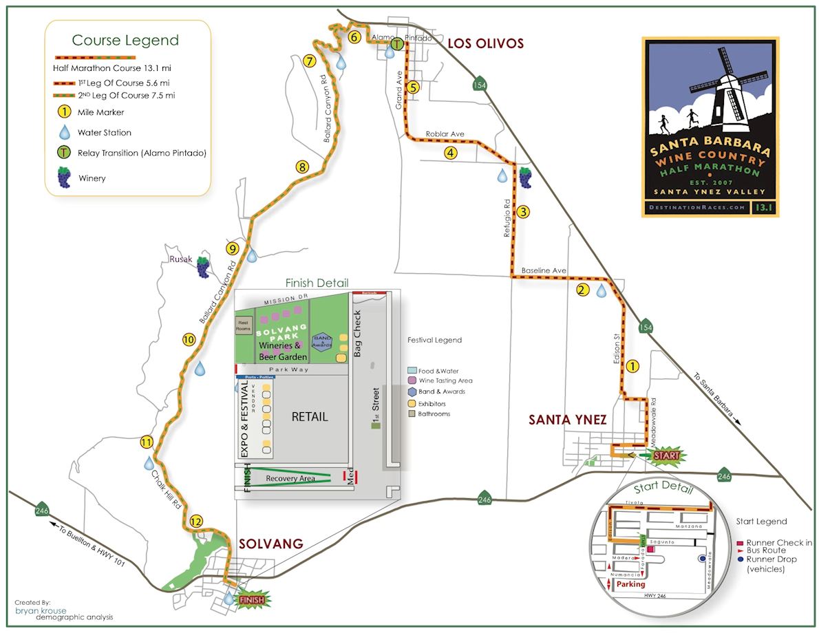 Santa Barbara Wine Country Mappa del percorso