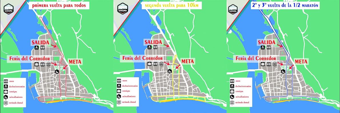 Santoña Half-marathon & 10K 路线图