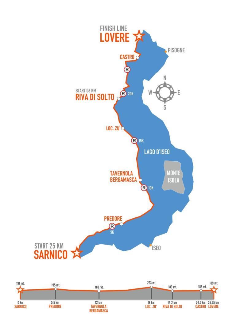 Sarnico Lovere Run Mappa del percorso