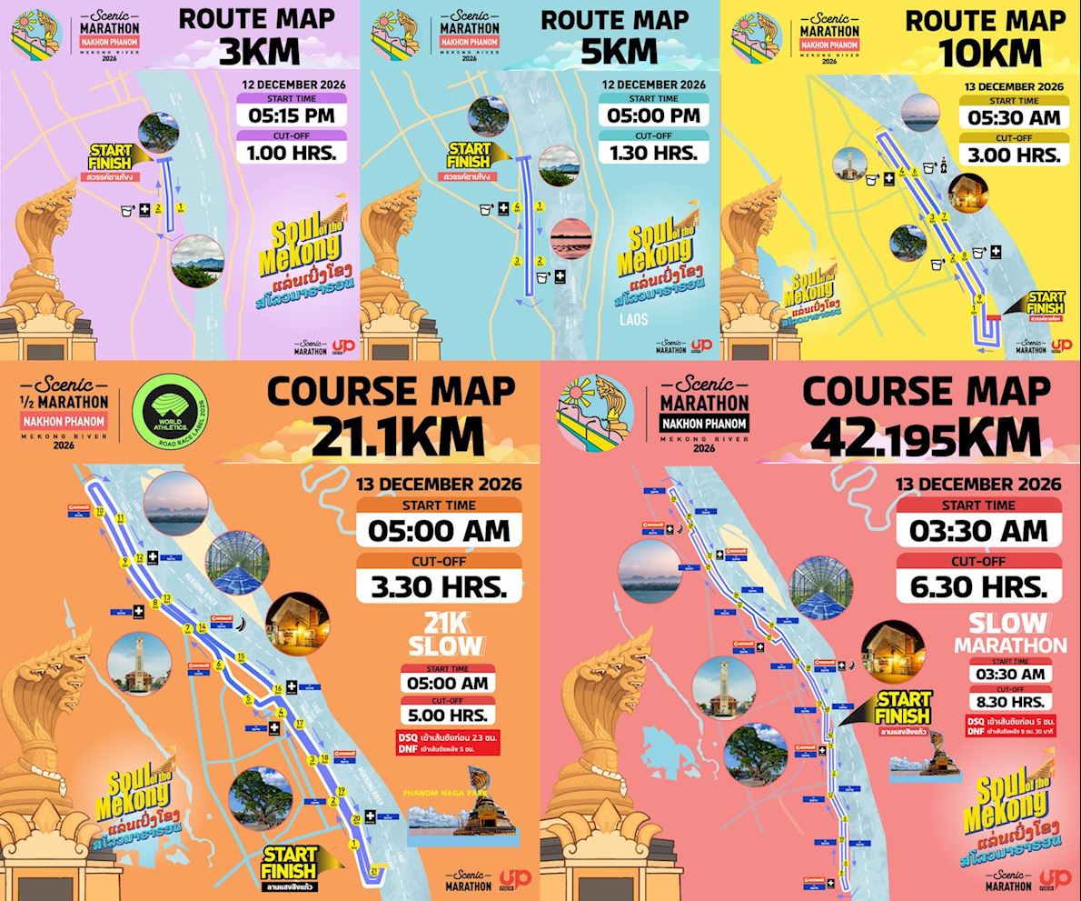 Scenic Half Marathon Nakhon Phanom 路线图