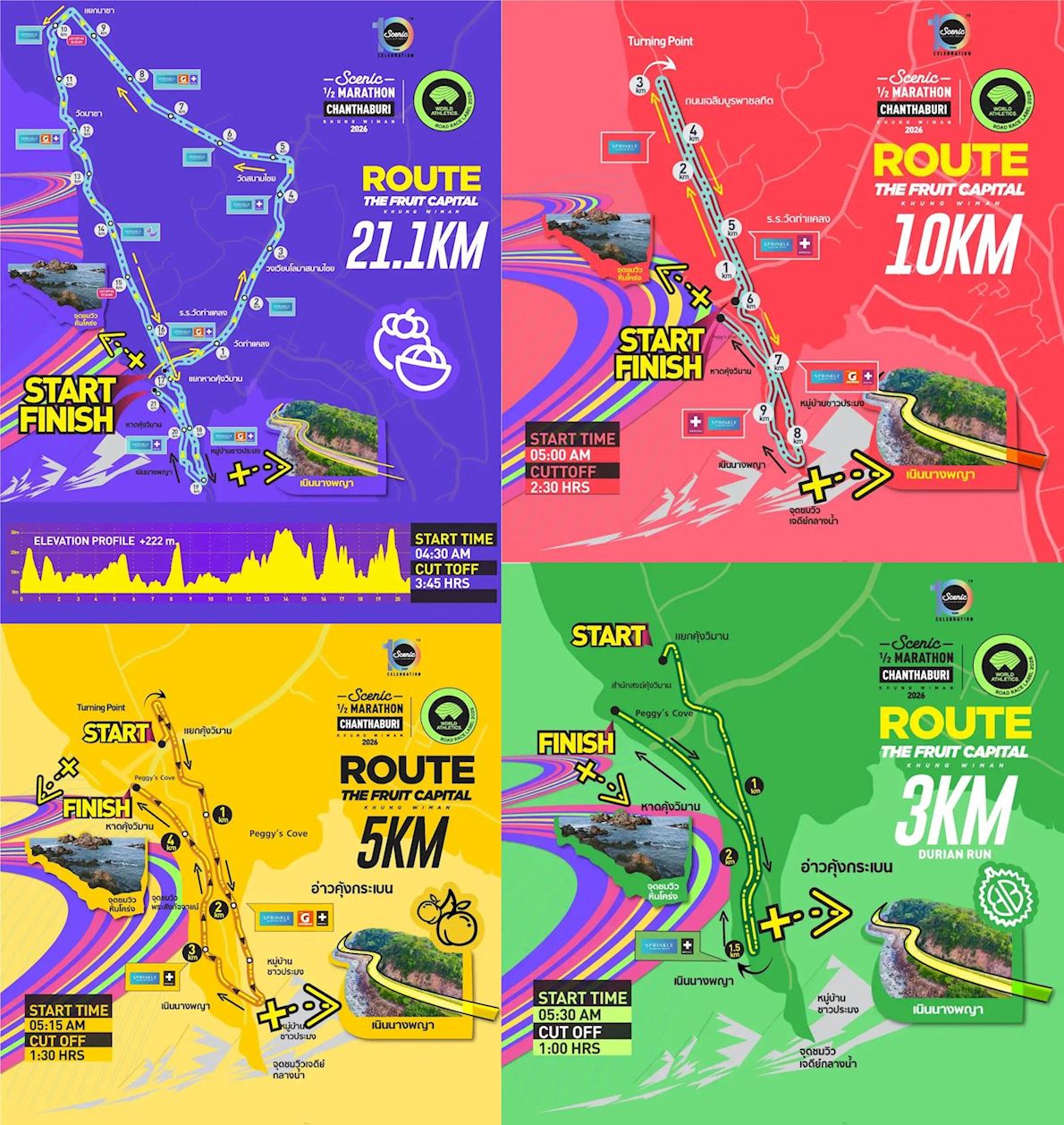 Scenic Half Marathon Chanthaburi MAPA DEL RECORRIDO DE