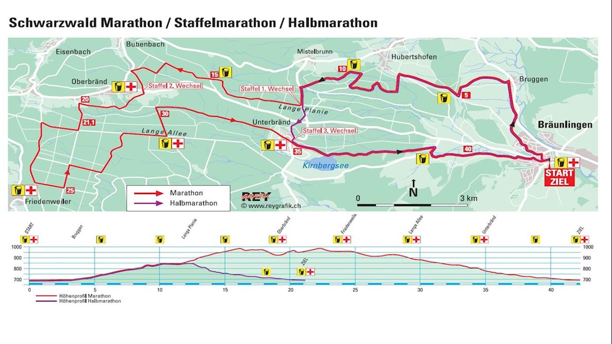 Schwarzwald Marathon Mappa del percorso