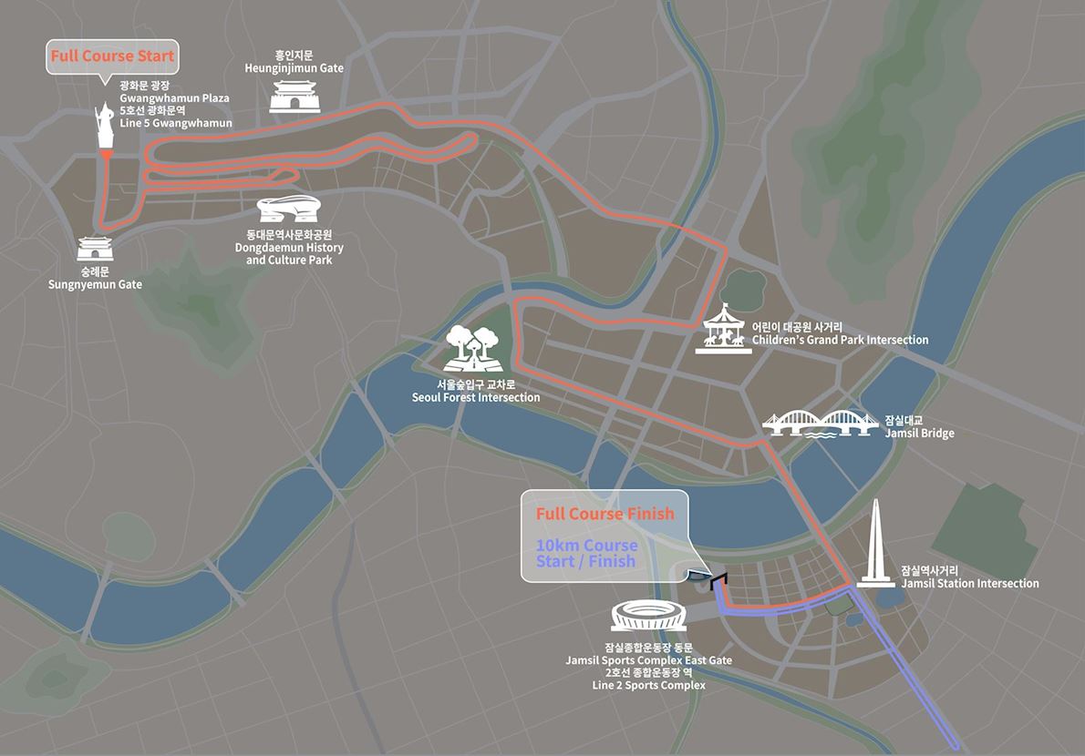 Seoul Marathon Routenkarte