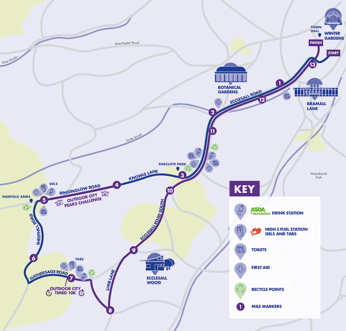 Sheffield Half Marathon 路线图