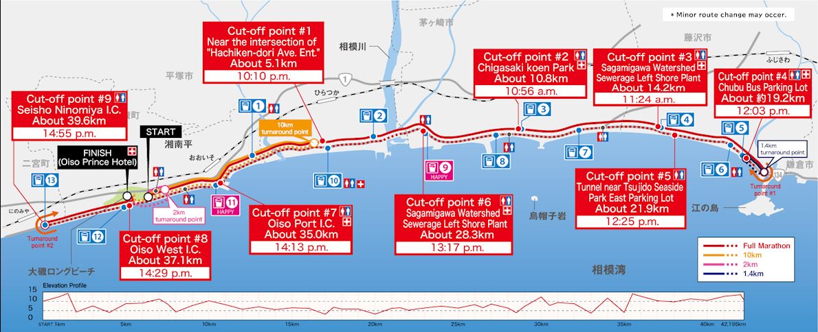 Shonan International Marathon MAPA DEL RECORRIDO DE