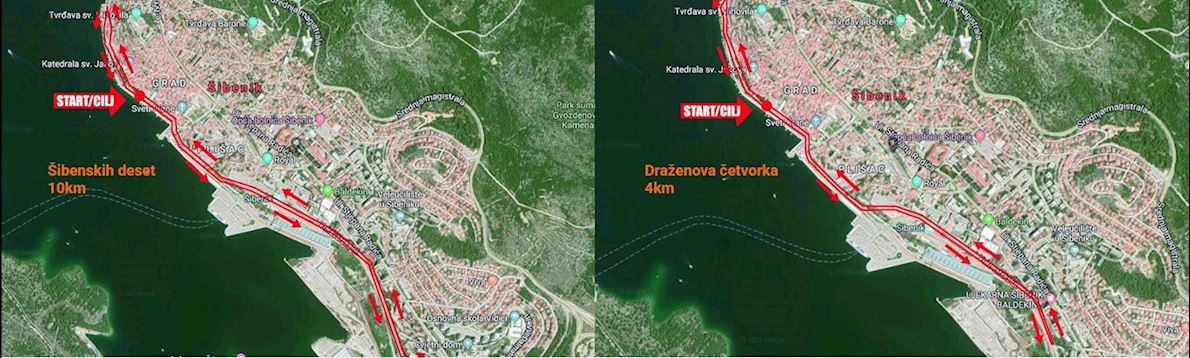 Sibenik 10K Race 路线图