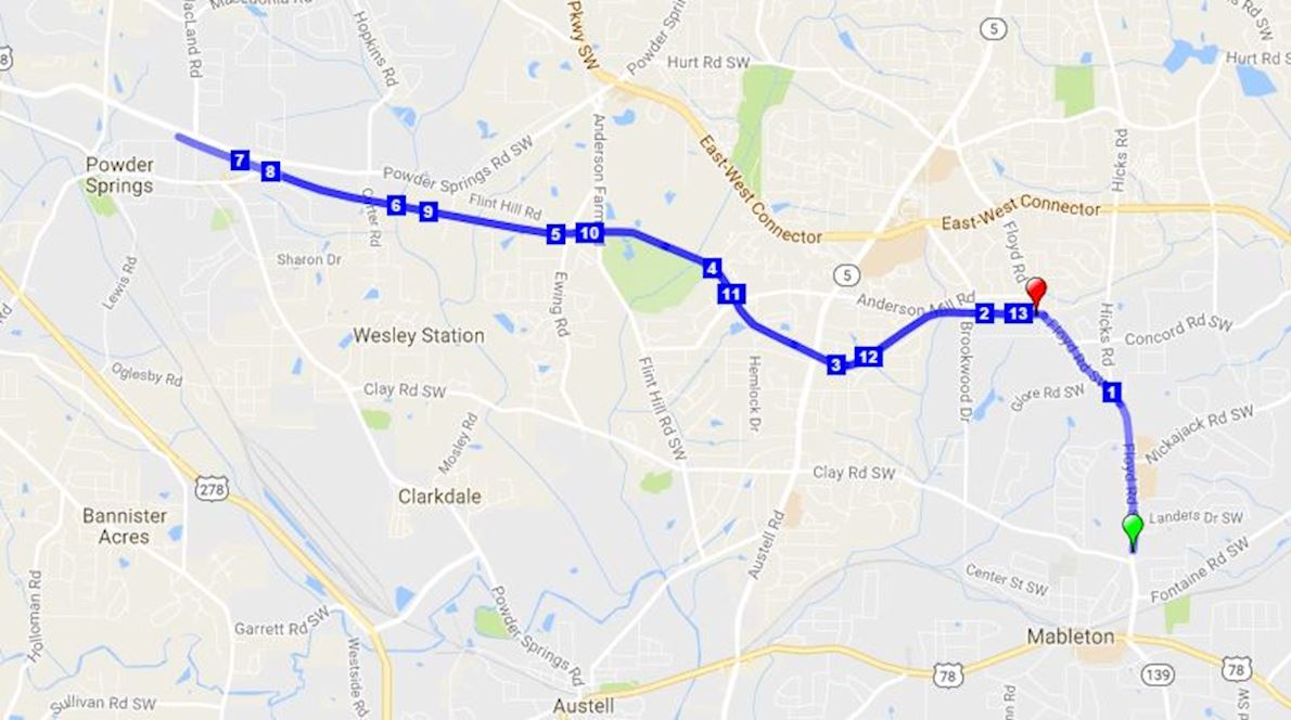 Silver Comet 1/2 and Full Route Map