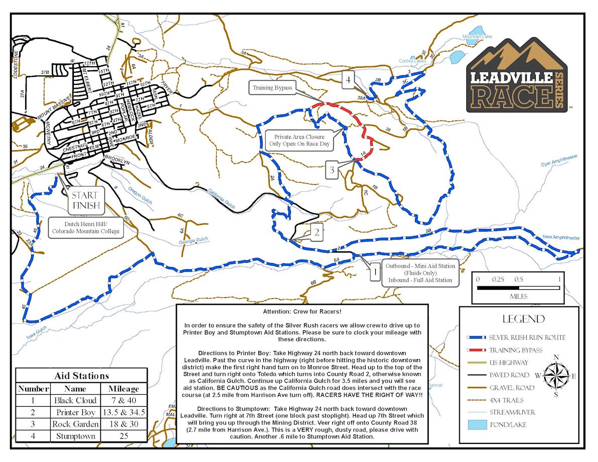 Leadville Silver Rush 50 路线图